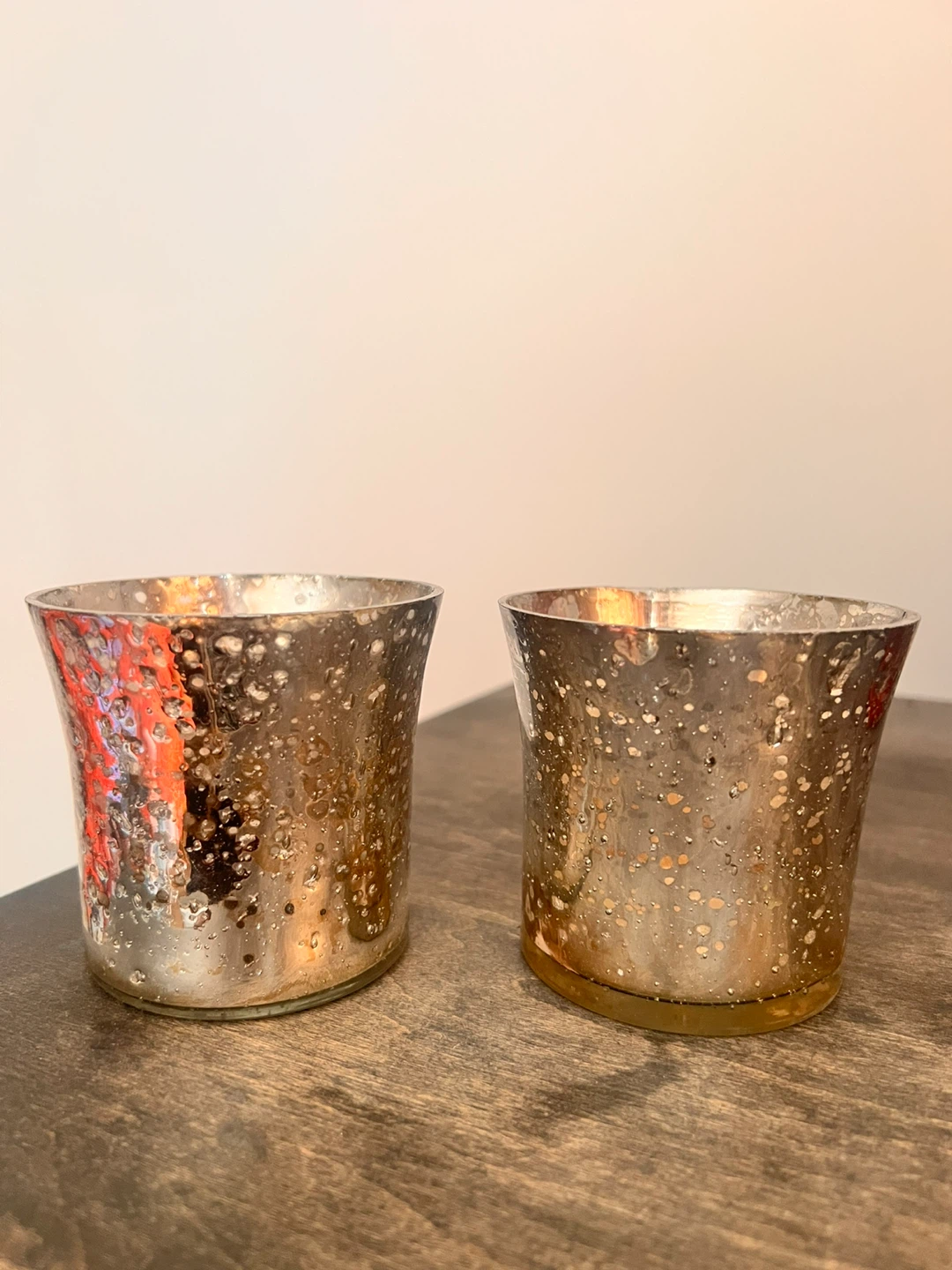 Set of 2 Mercury Glass Votive Candle Holders - photo 2