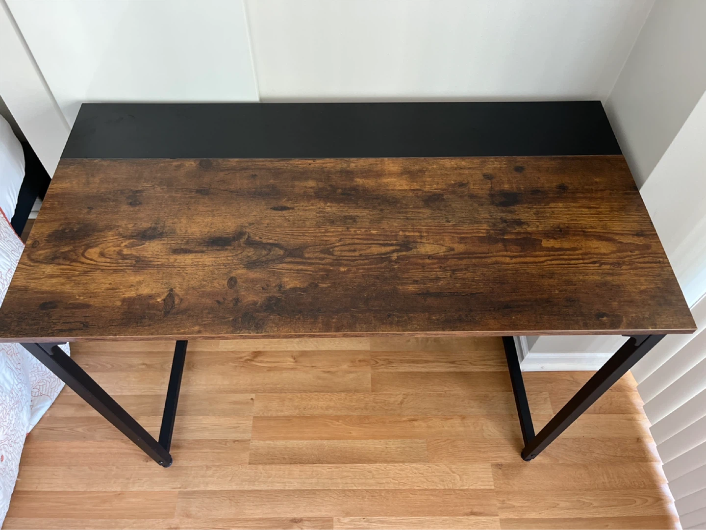 Rustic Wood Top Desk with Black Metal Frame - photo 2