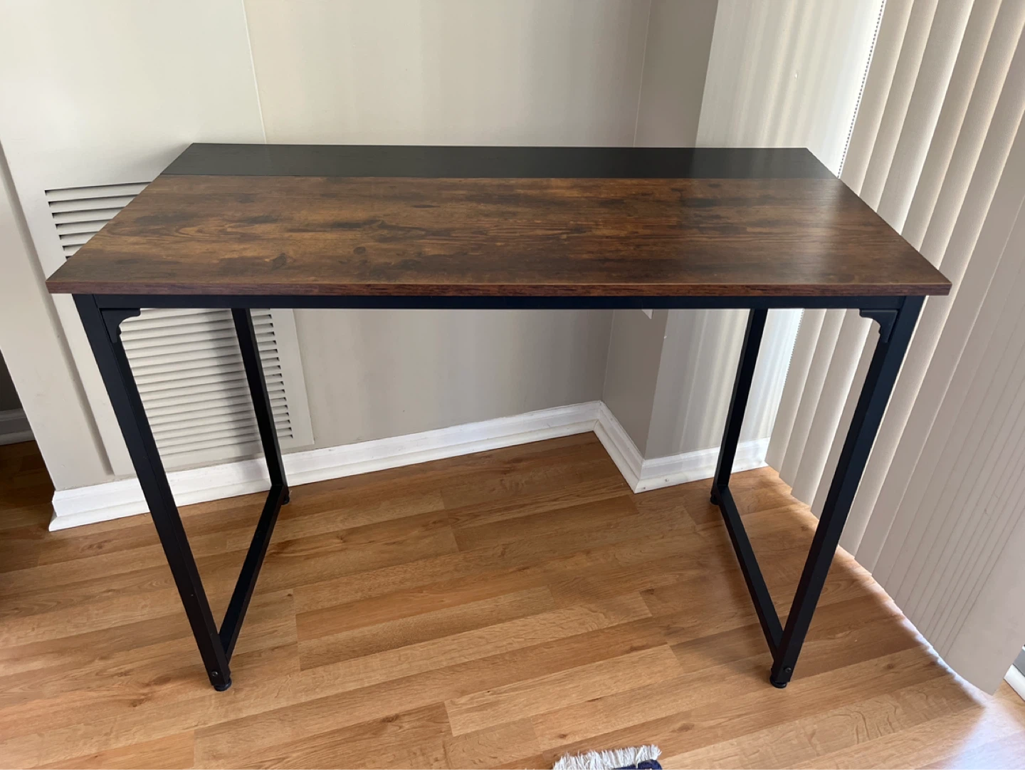 Rustic Wood Top Desk with Black Metal Frame - photo 3