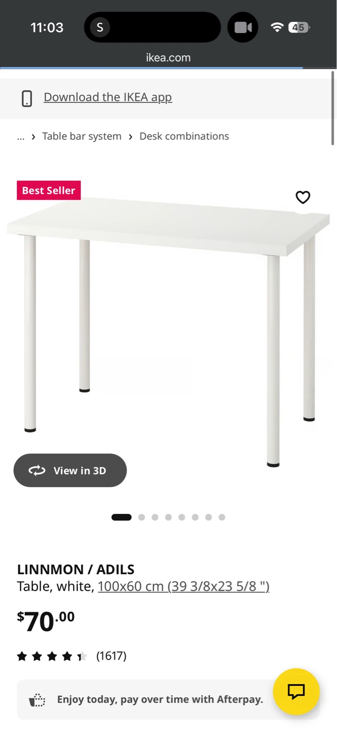 IKEA LINNMON / ADILS Table - White 100x60 cm