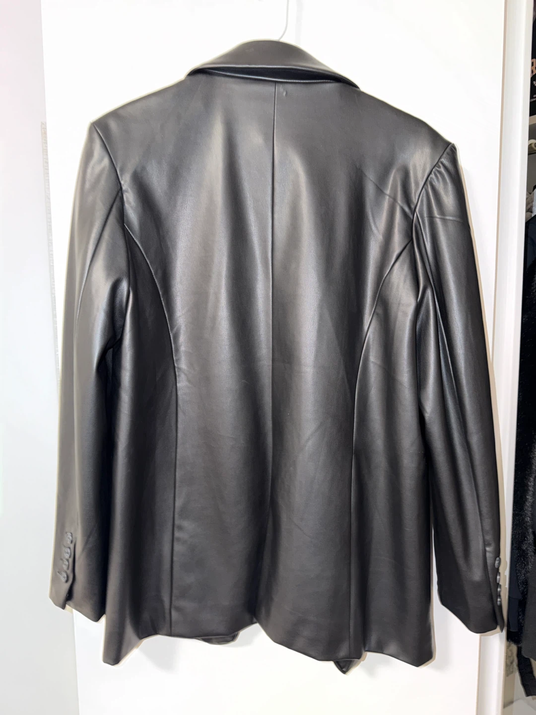 Black Faux Leather Blazer - photo 2