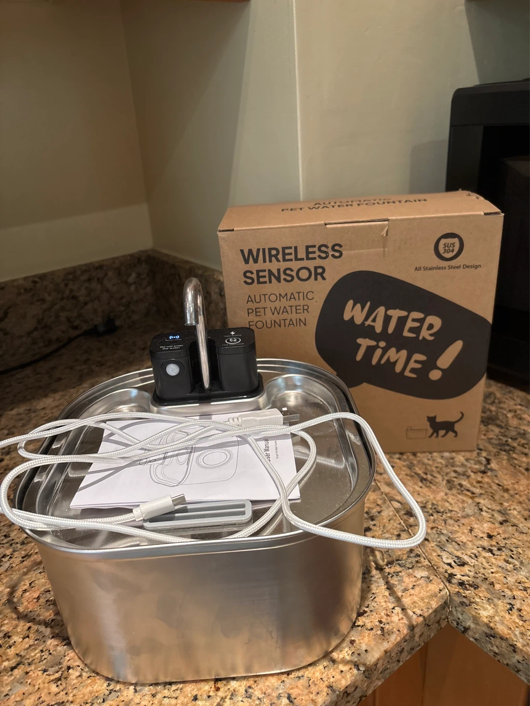 Automatic Pet Water Fountain with Wireless Sensor