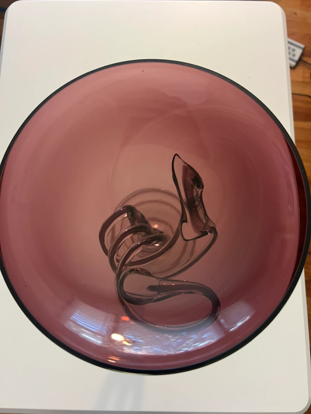 Artistic Purple Glass Candy Dish with Swirls - photo 5