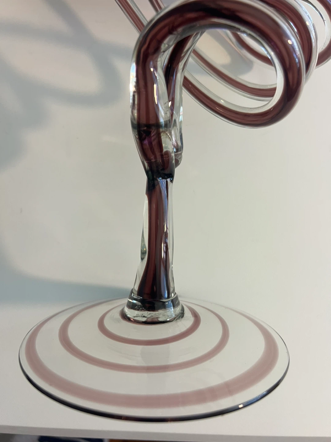 Artistic Purple Glass Candy Dish with Swirls - photo 3