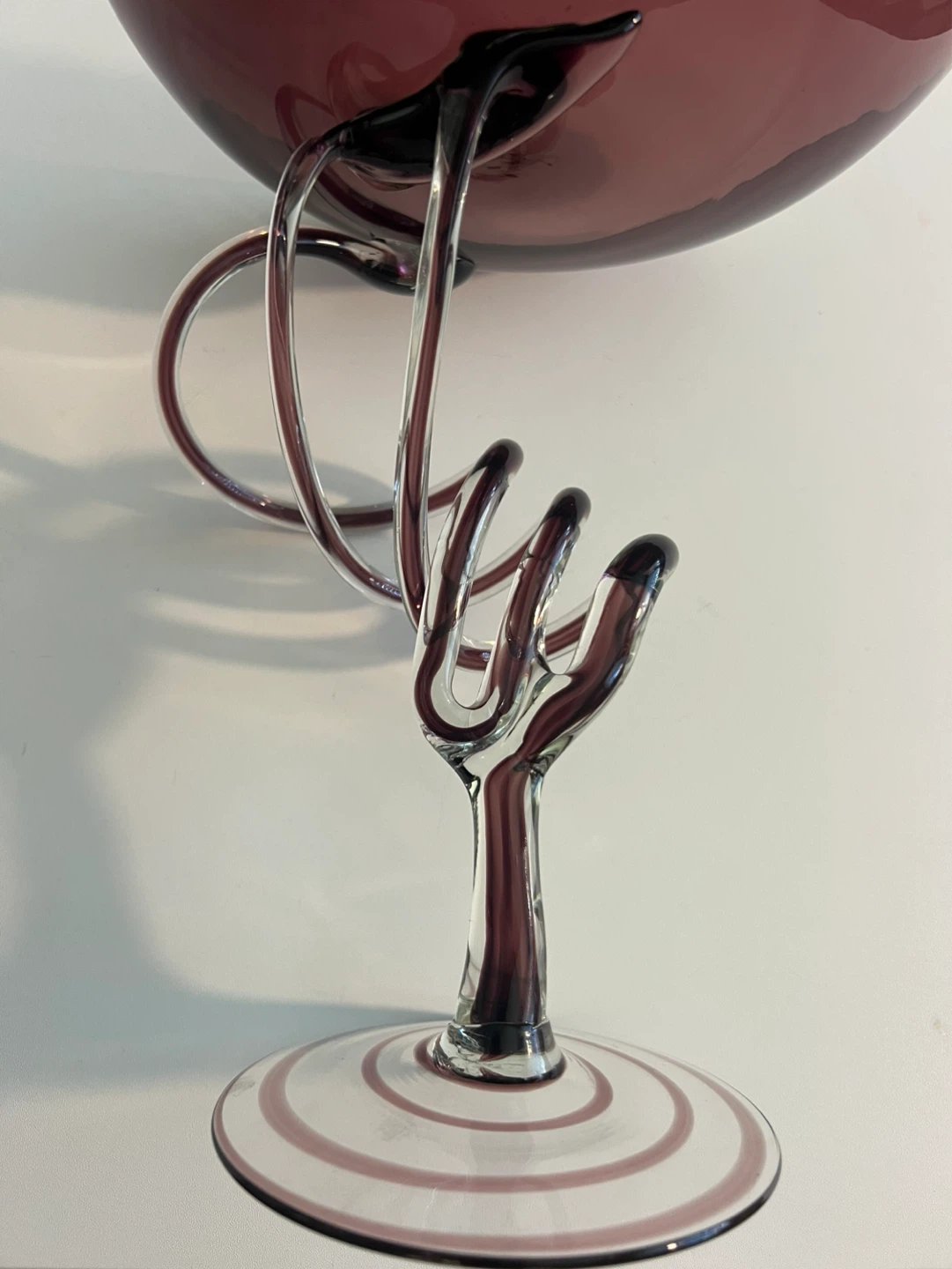 Artistic Purple Glass Candy Dish with Swirls - photo 4