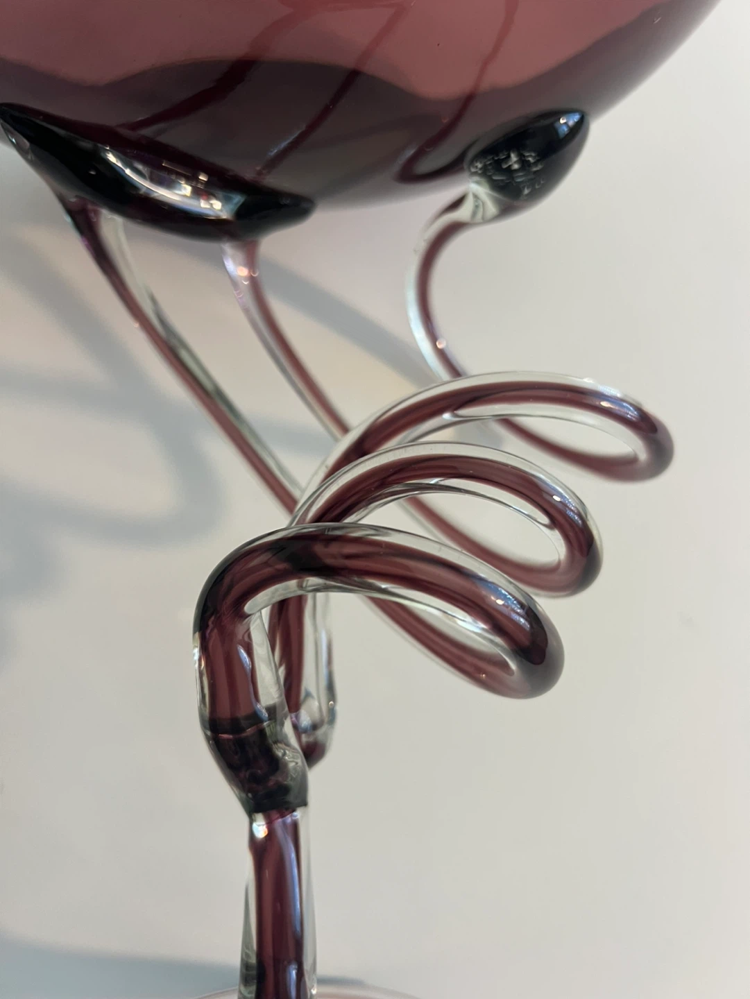 Artistic Purple Glass Candy Dish with Swirls - photo 2