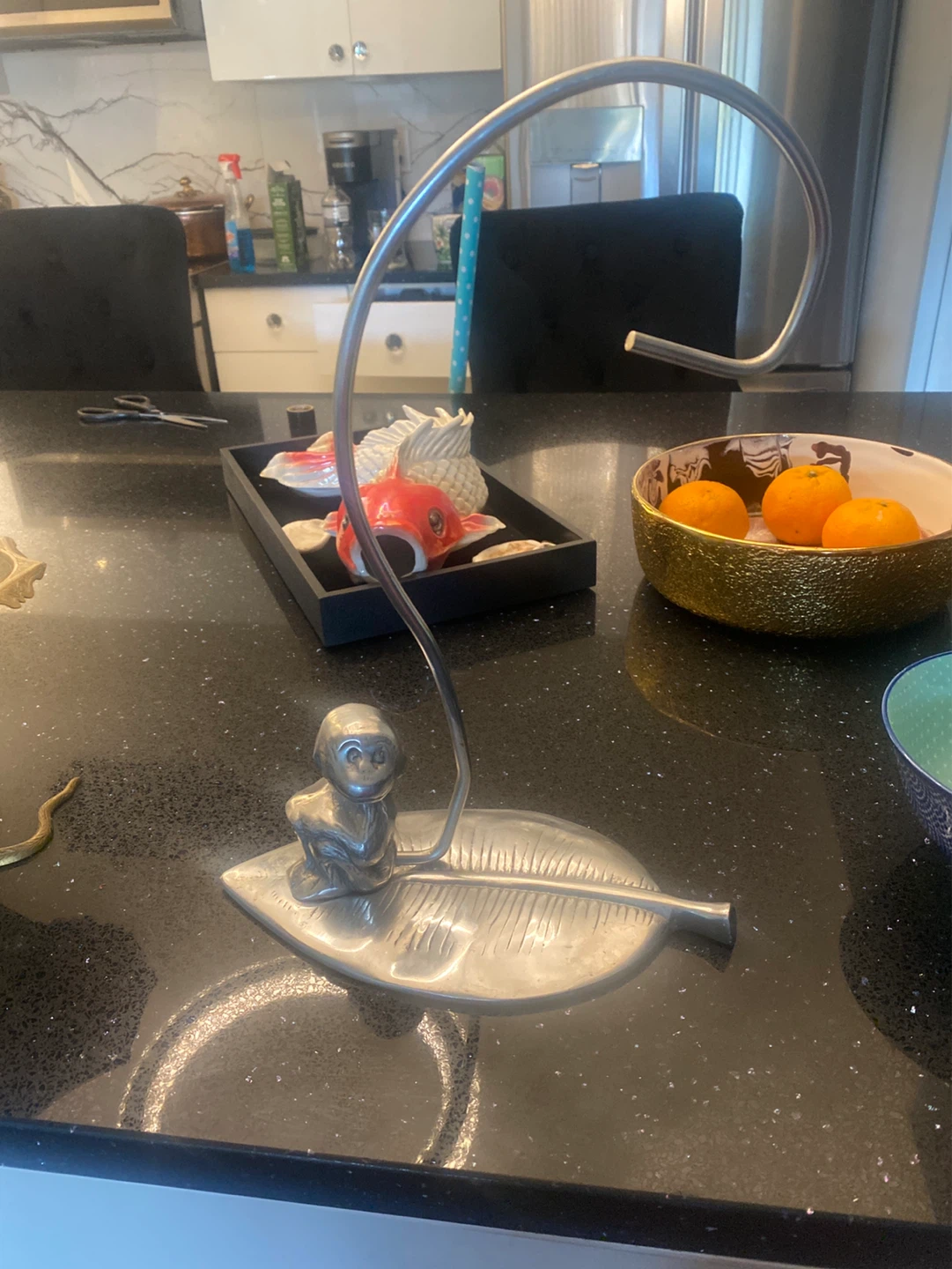 Metal Monkey Leaf Candy Dish / Holder