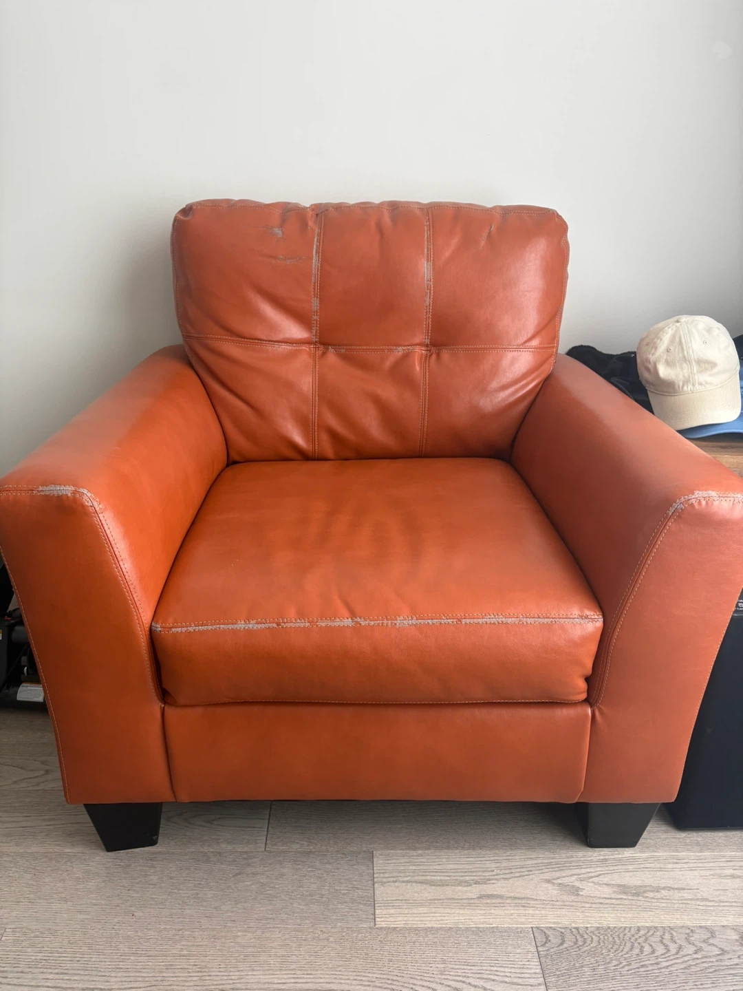 Orange Faux Leather Accent Chair from Ashley Furniture