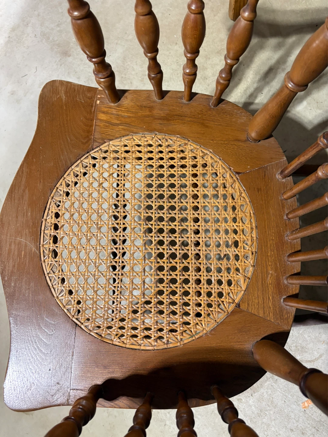Vintage Wood Rocking Chair with Cane Seat - photo 2