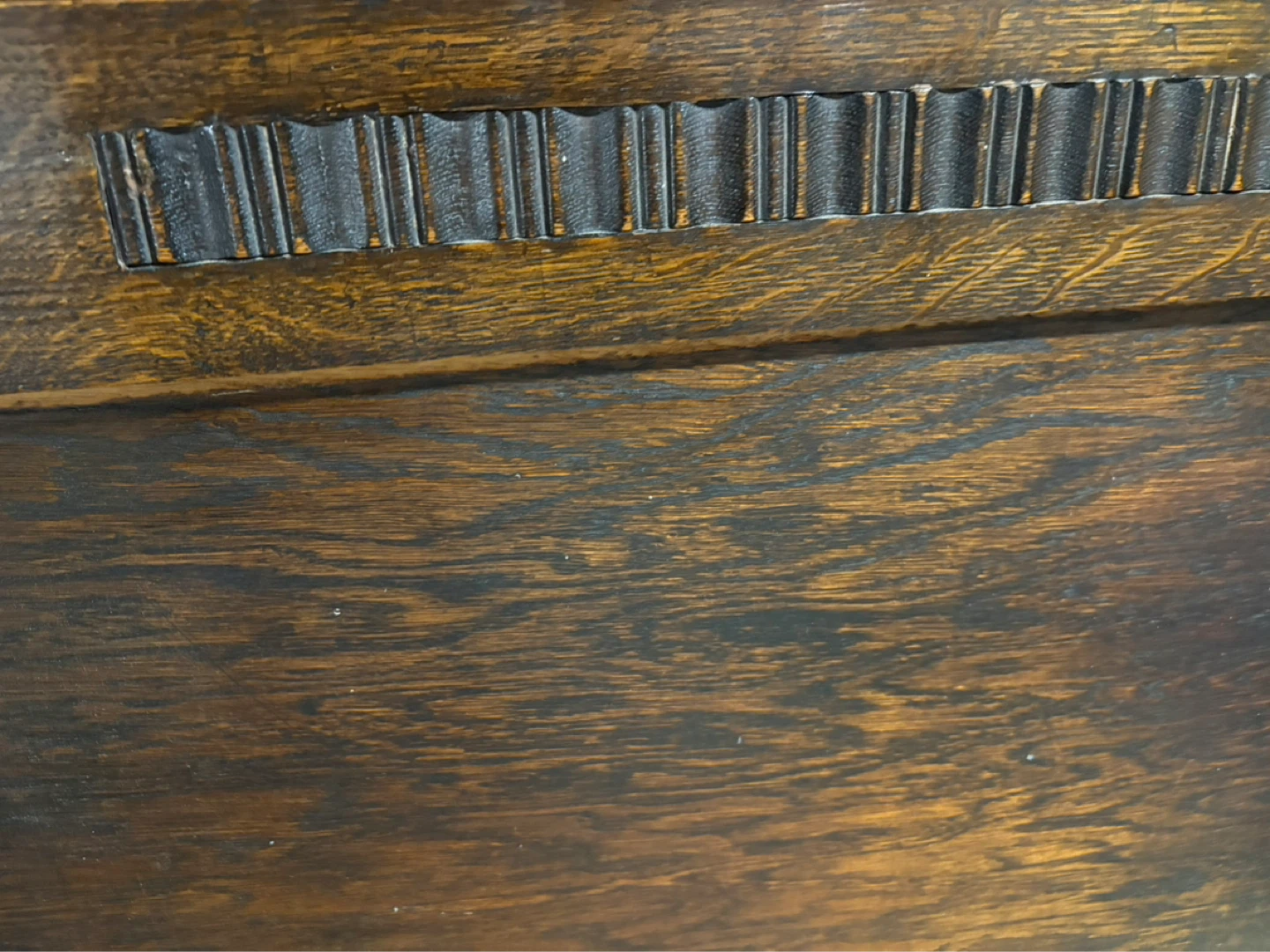 Antique Dark Wood Bed Frame with Barley Twist Posts - photo 4