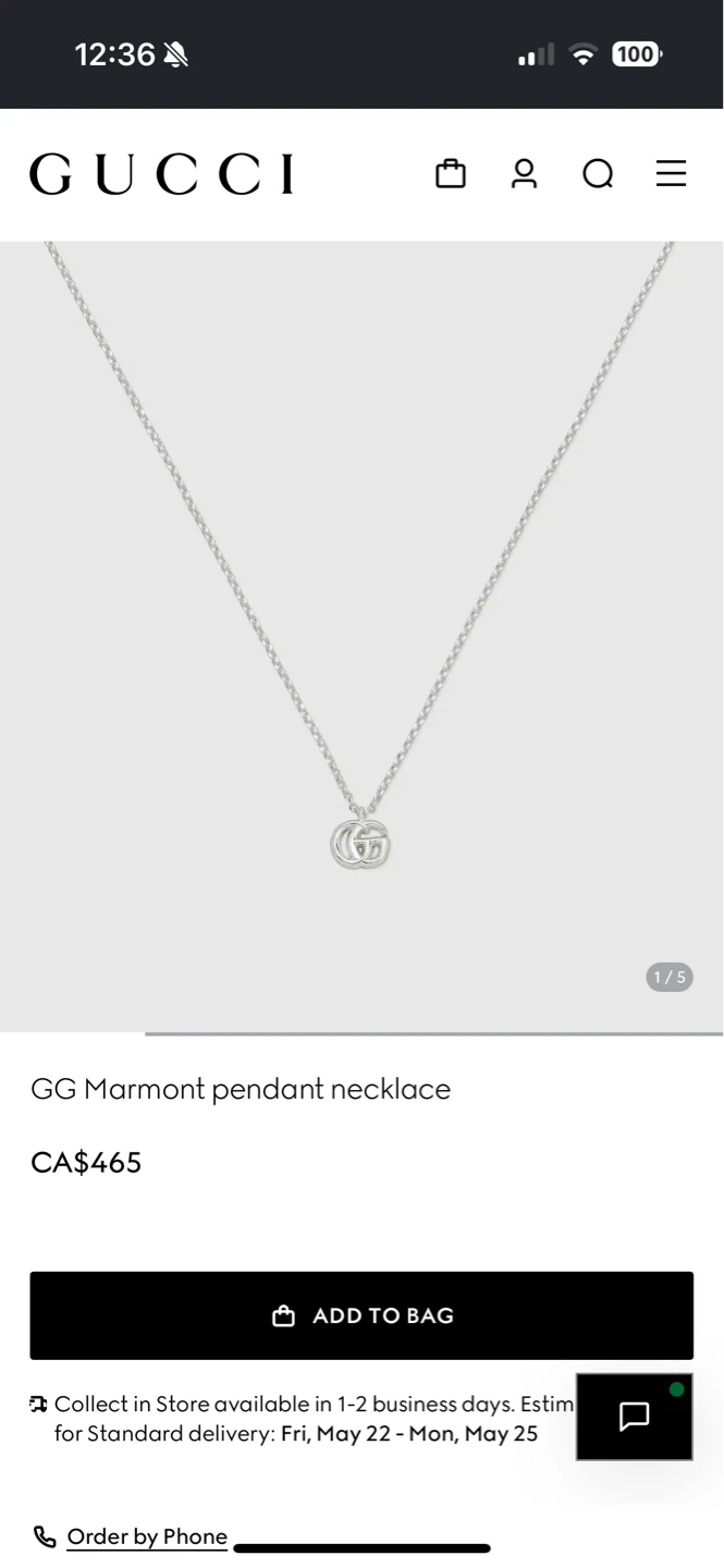 GUCCI GG Marmont pendant necklace