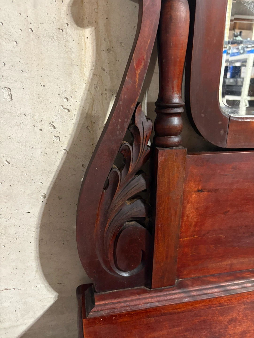 Antique Wooden Dresser with Mirror - photo 3