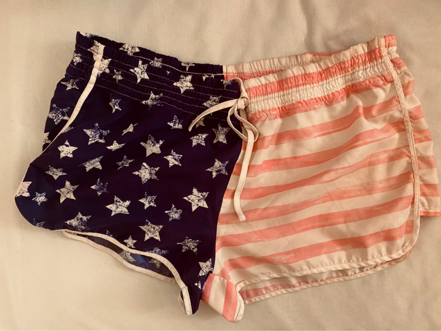 American Flag Print Running Shorts
