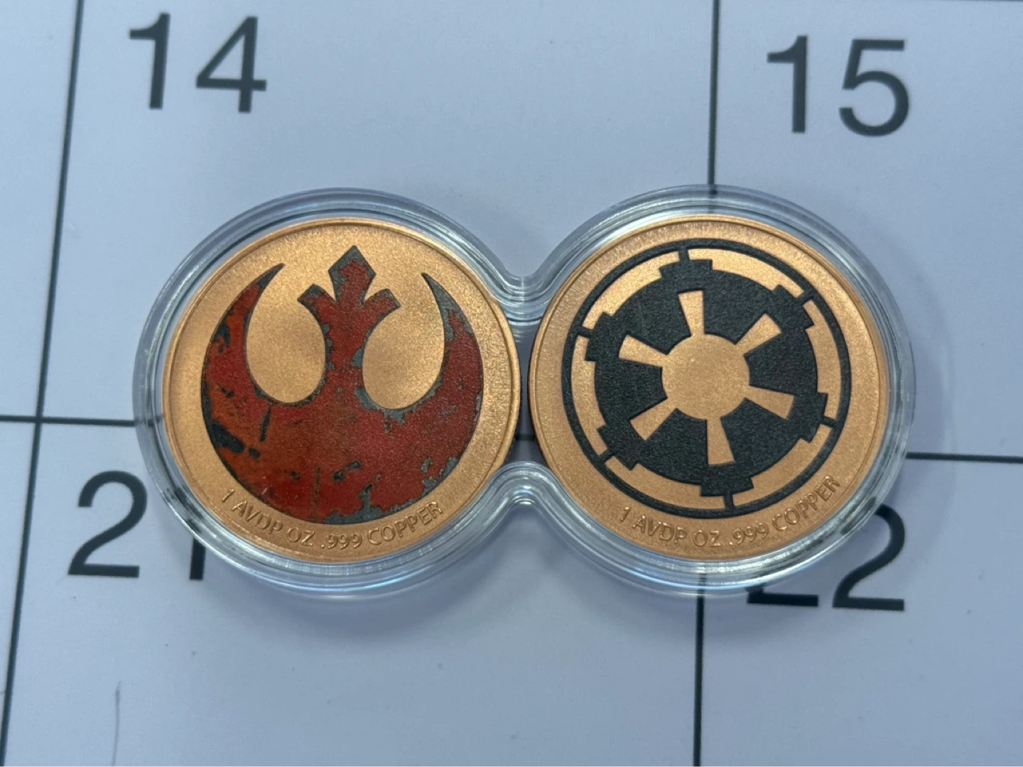 2 oz Star Wars Rebel & Imperial Copper Coins - photo 3