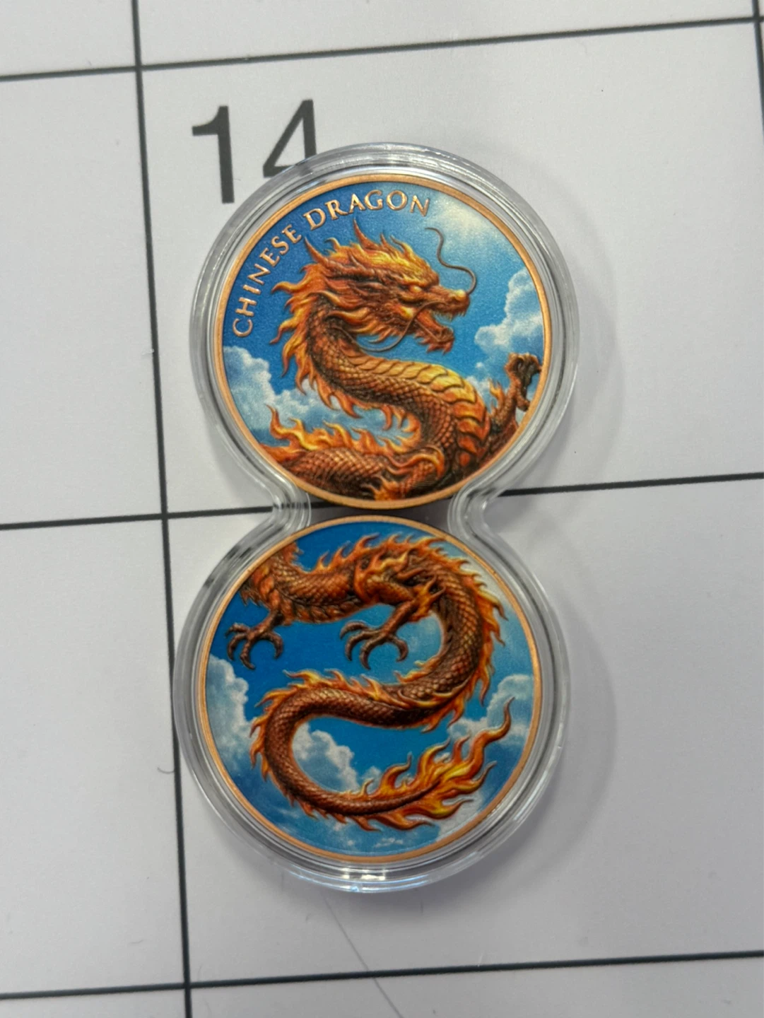 2 oz copper Chinese Dragon Coin Set - photo 3