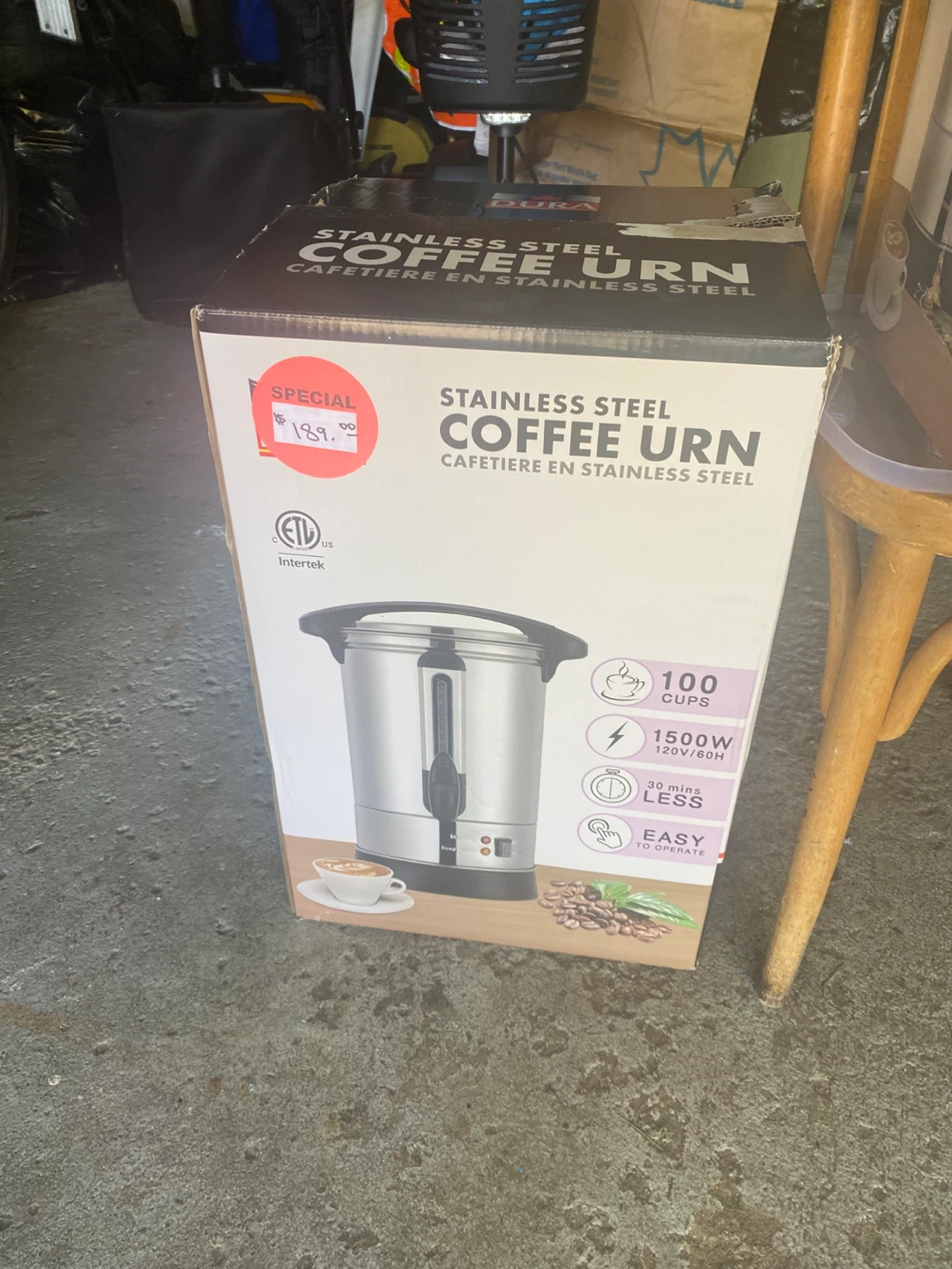 DURA Stainless Steel Coffee Urn - 100 Cups