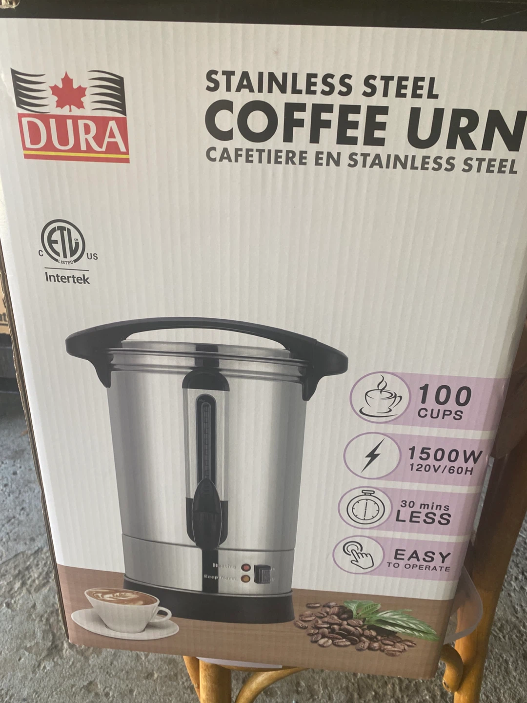 DURA Stainless Steel Coffee Urn - 100 Cups - photo 3
