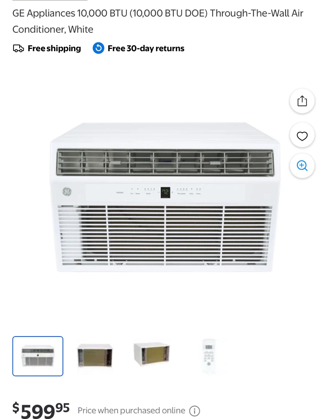 GE 10,000 BTU Through-the-Wall Air Conditioner - photo 4