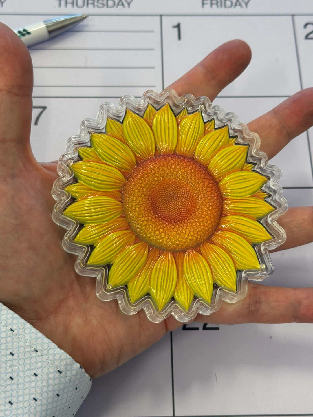 10 oz .999 Fine Copper Sunflower Round - photo 2