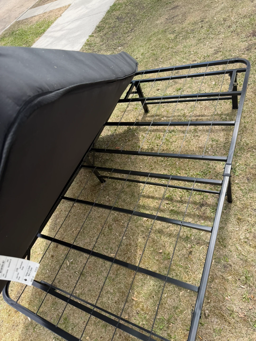 Black Metal Twin Bed Frame with Mattress - photo 2