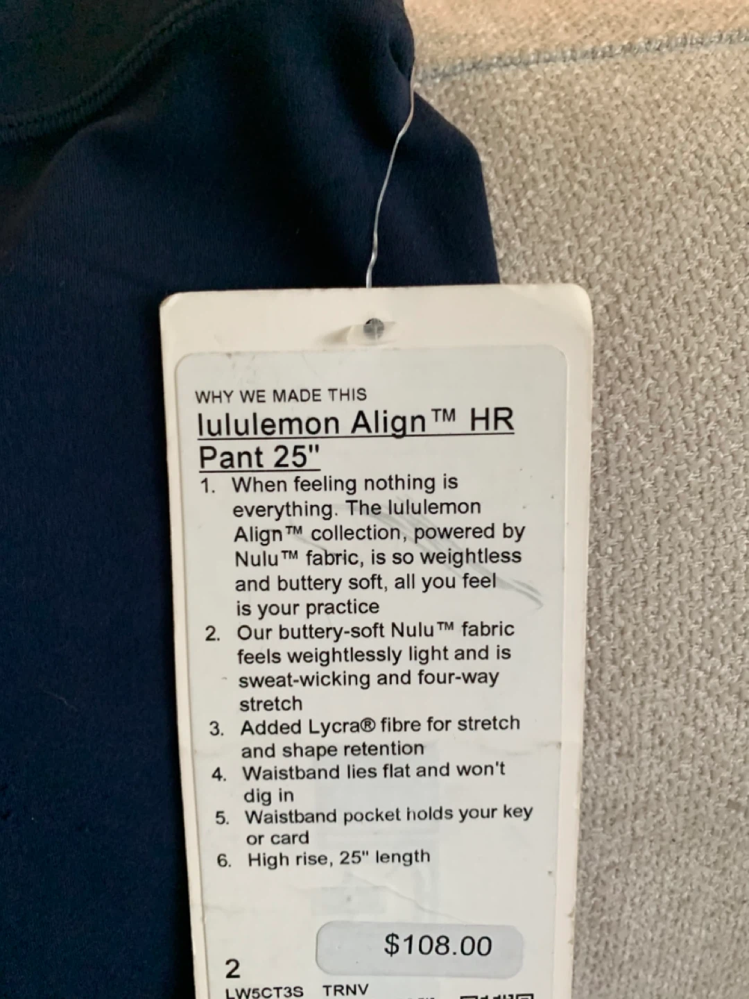 Lululemon Align HR Pant 25" Navy Size 2 - photo 2
