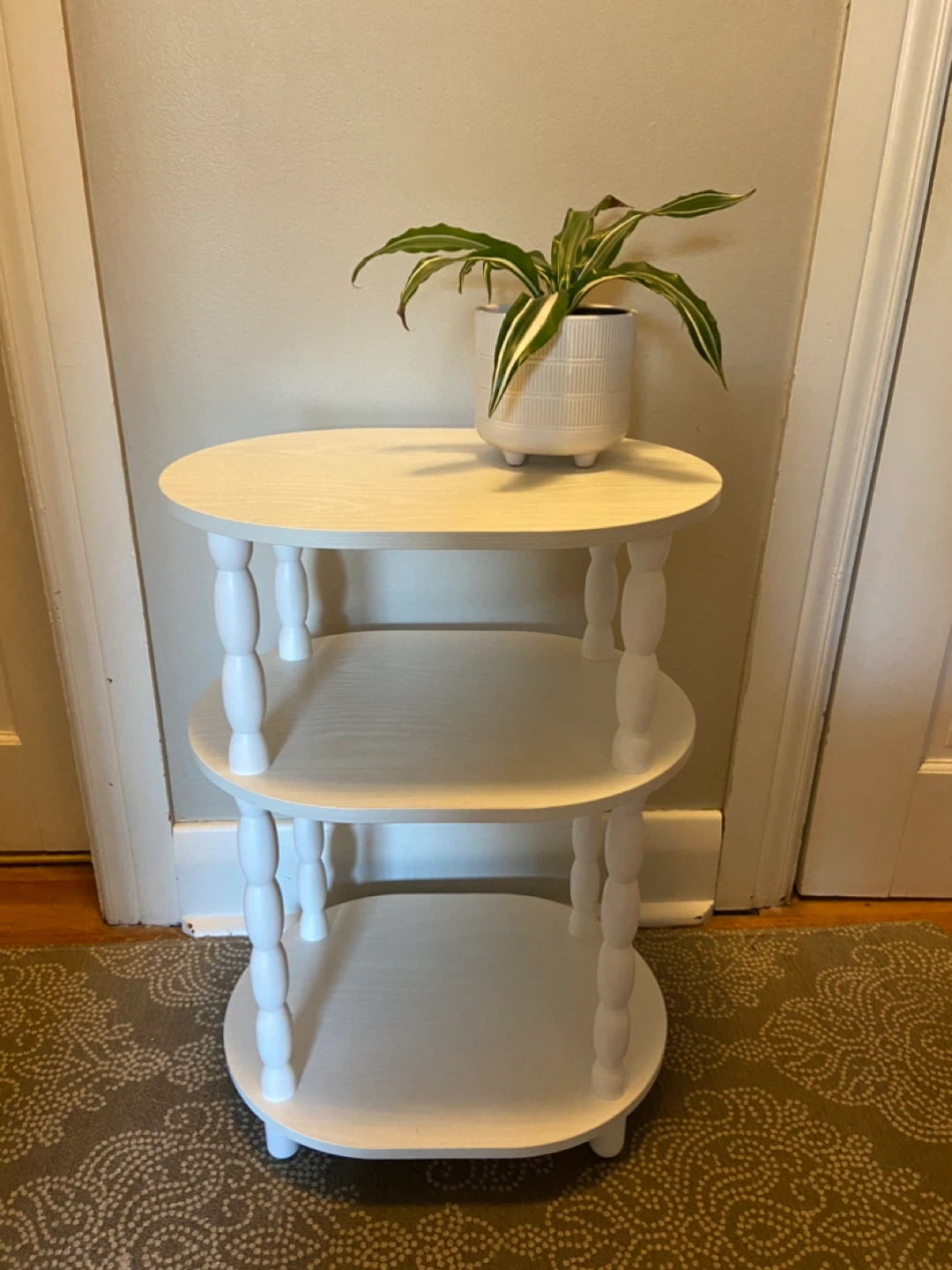 New 3-Tier White Oval End Table - photo 4