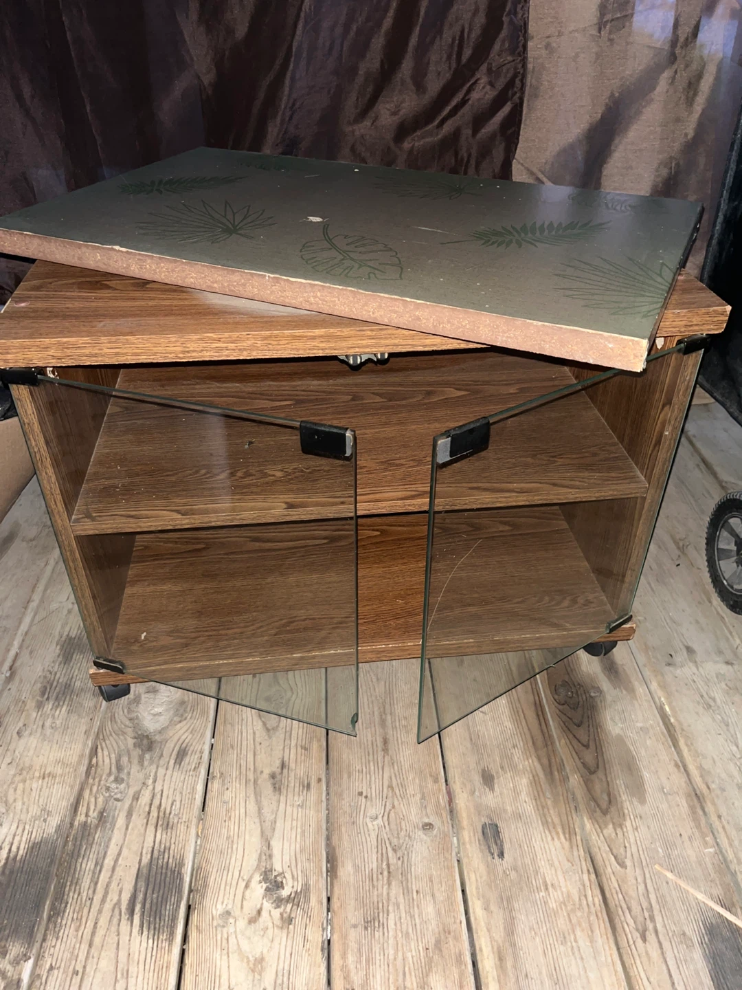 Wooden TV Stand with Glass Doors - photo 3