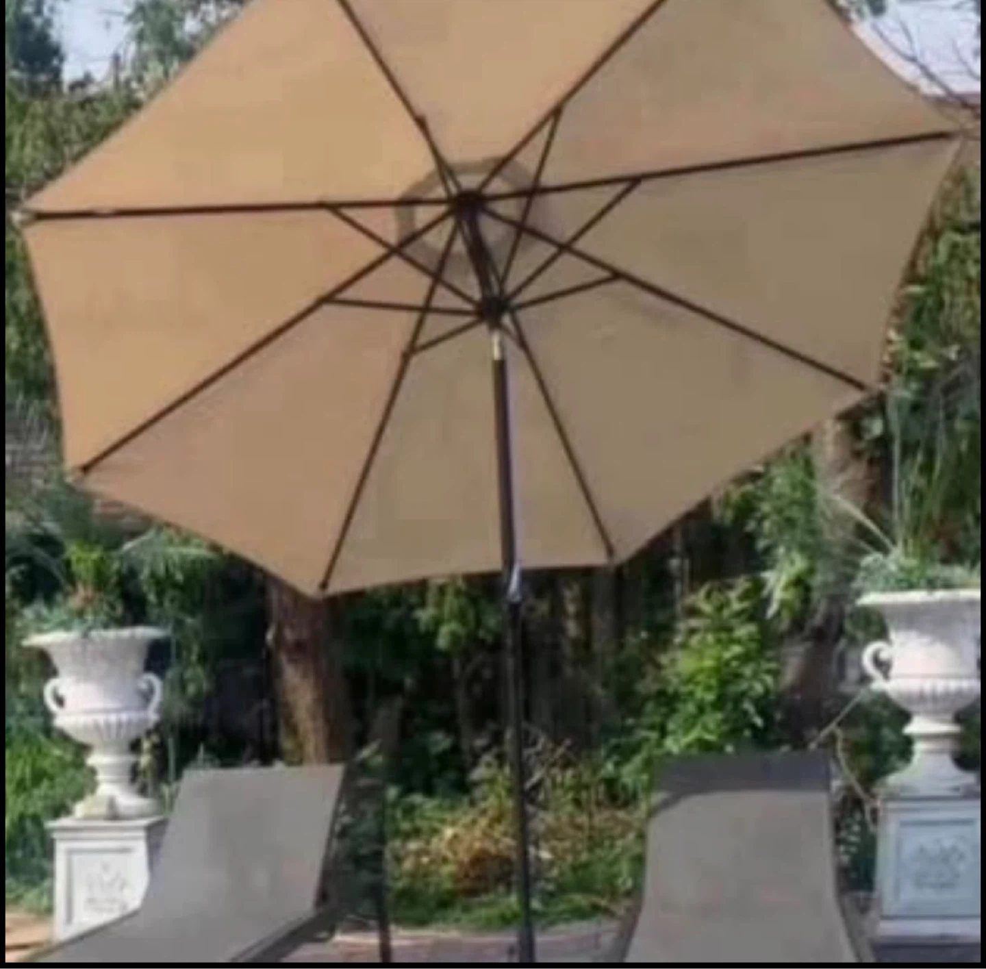 Tan Patio Umbrella 9 feet no base