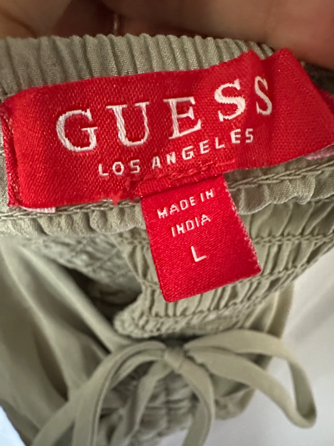 GUESS Green Smocked Crop Top Size L - photo 2