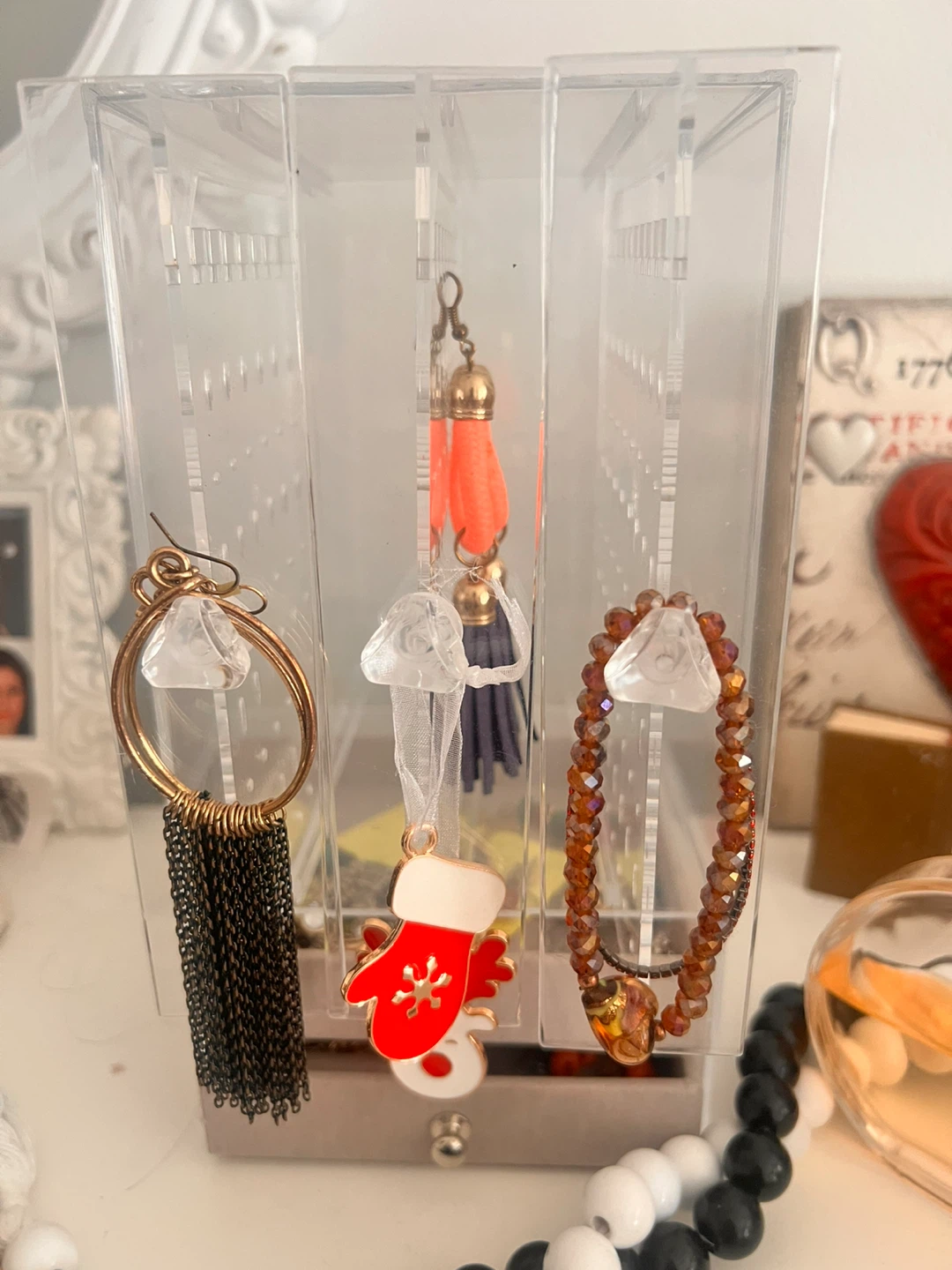 Clear Acrylic Rotating Earring Organizer