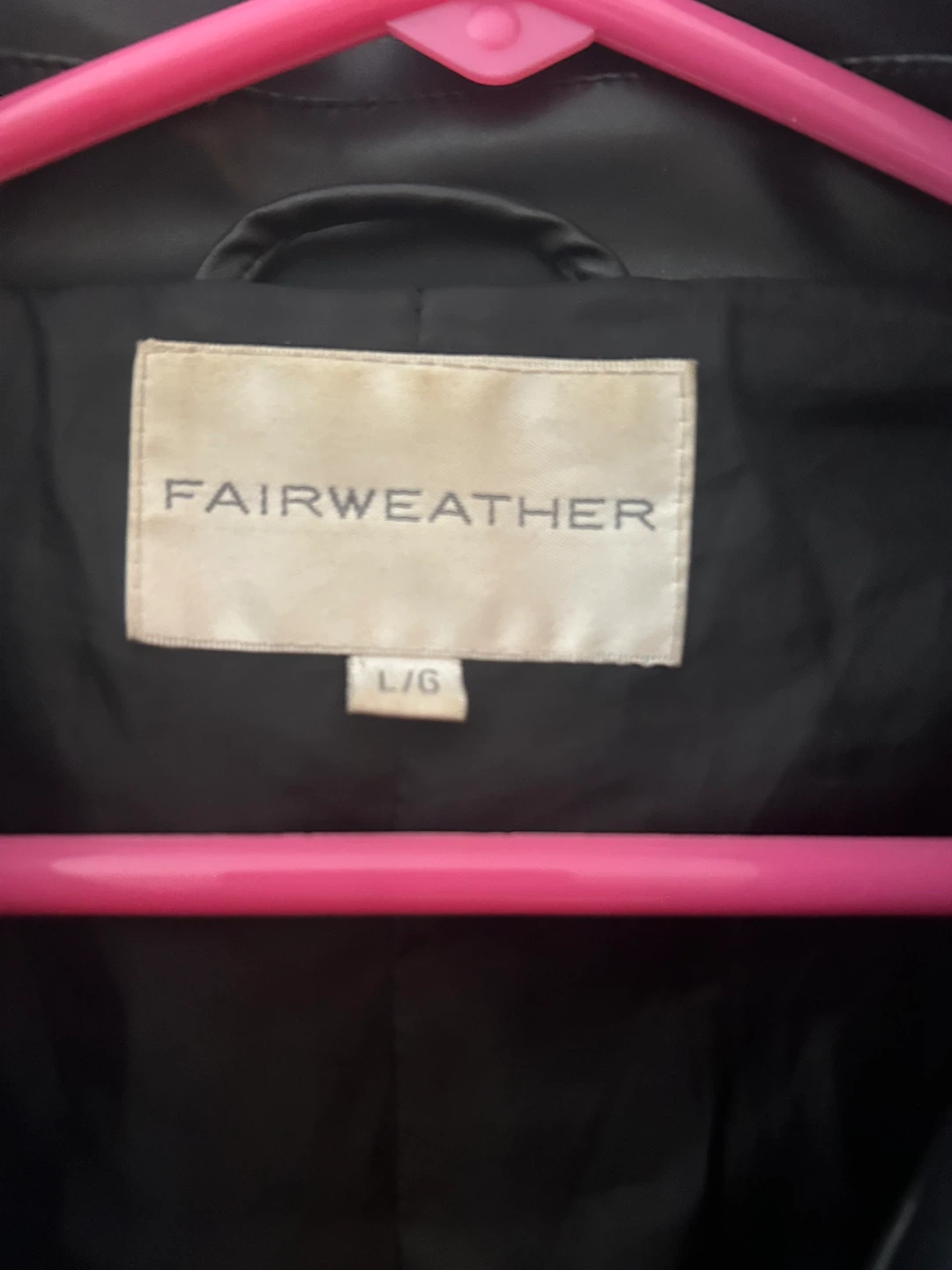 Fairweather Black Faux Leather Trench Coat Size L - photo 2