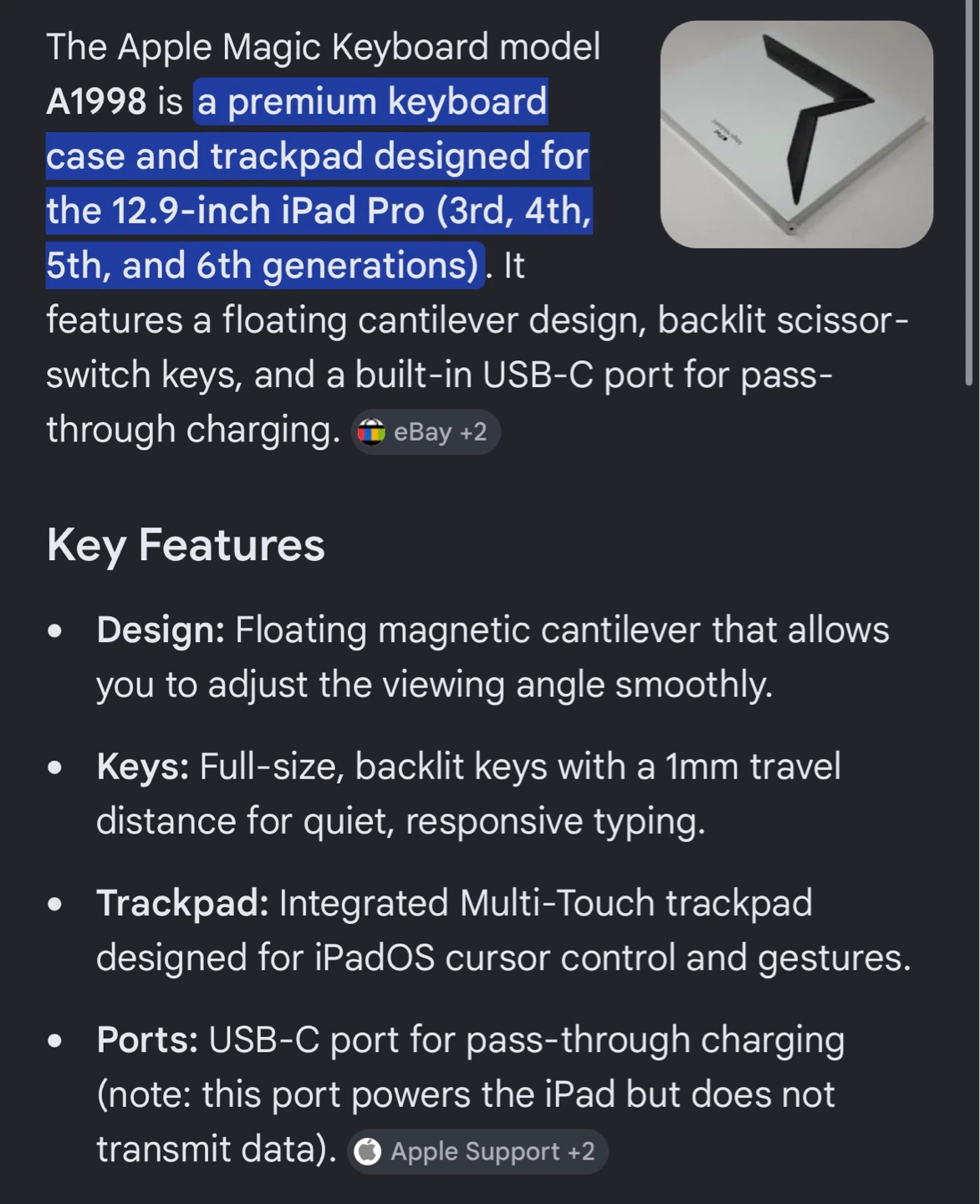 Apple Magic Keyboard for 12.9-inch iPad Pro - photo 3