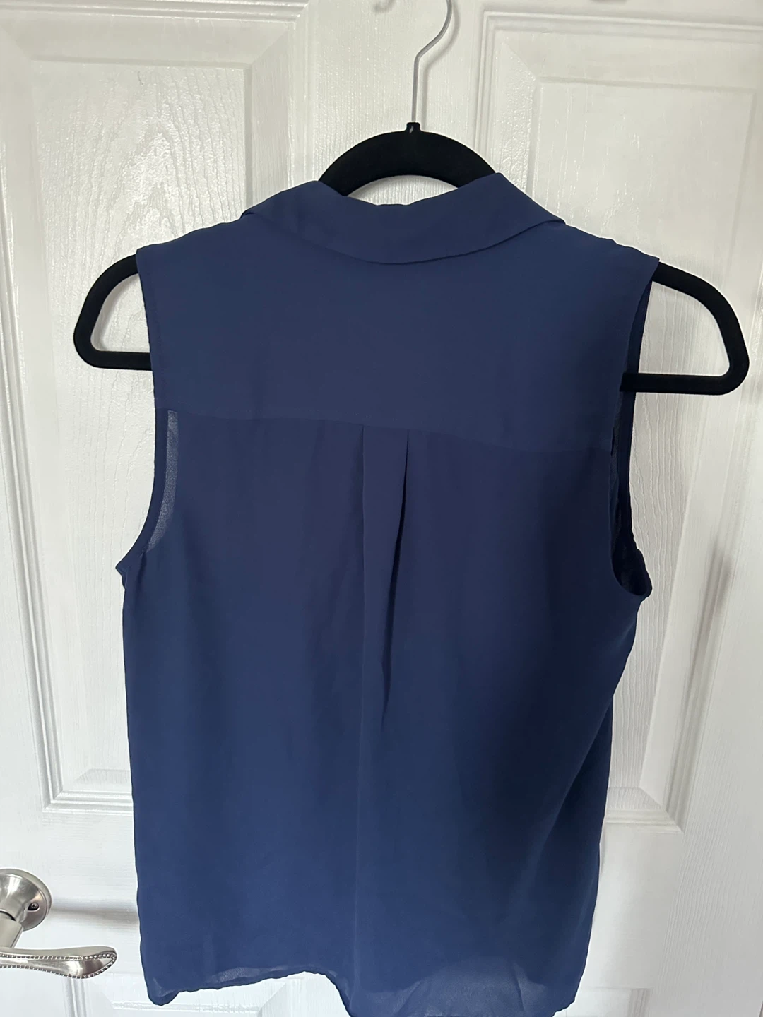Michael Kors Sleeveless Navy Blue Zip Blouse - Medium - photo 4