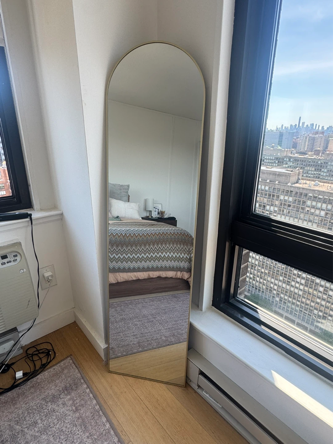 Arched Full Length Mirror with Gold Frame