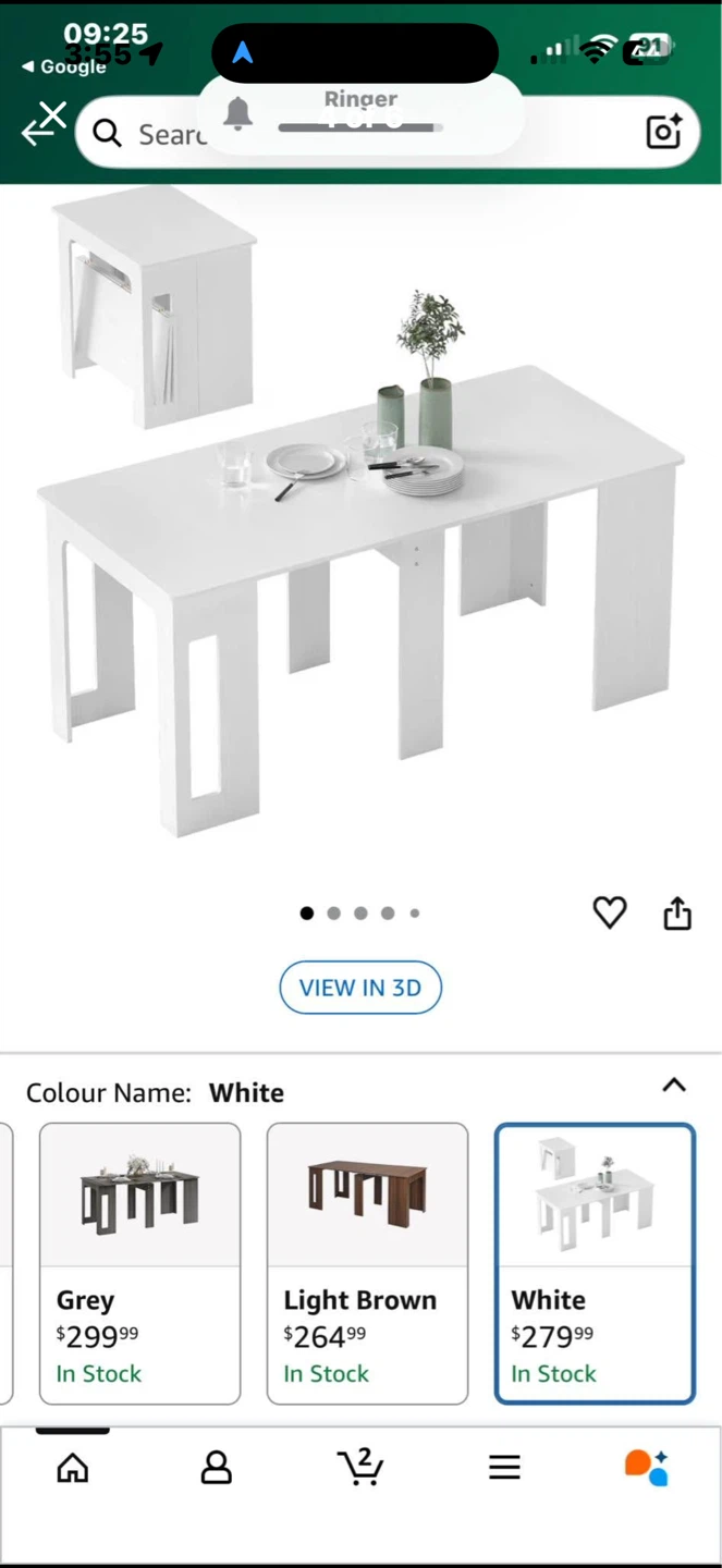 HOMCOM White Extendable Dining Table - photo 3