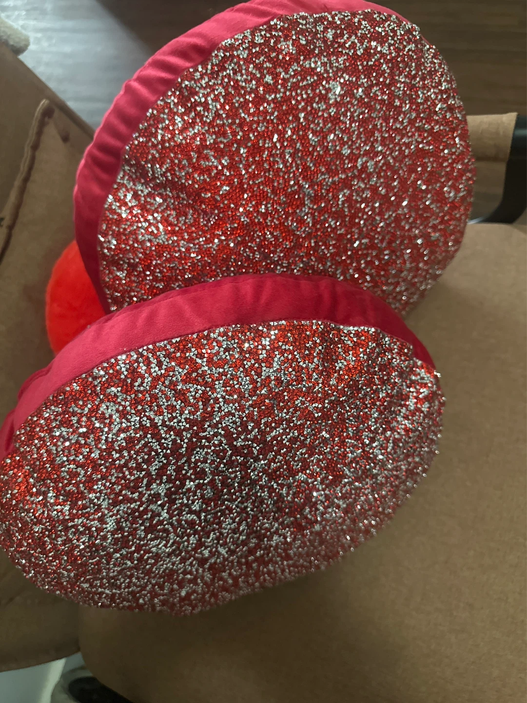 Sparkly Red Decorative Pillows (Set of 2)