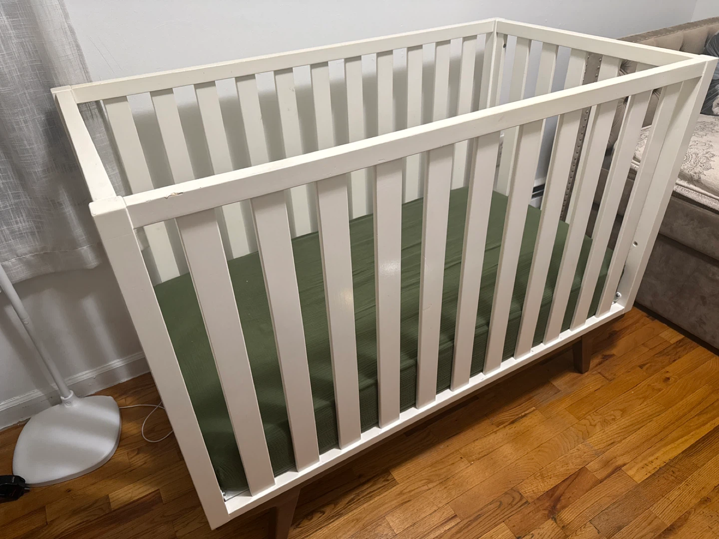 White Convertible Crib with Mattress
