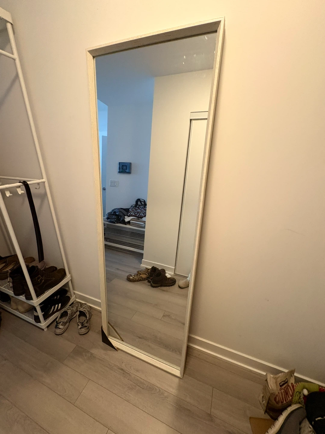 Full Length Standing Mirror with White Frame - photo 2