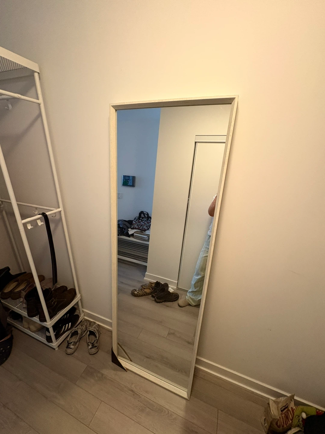 Full Length Standing Mirror with White Frame