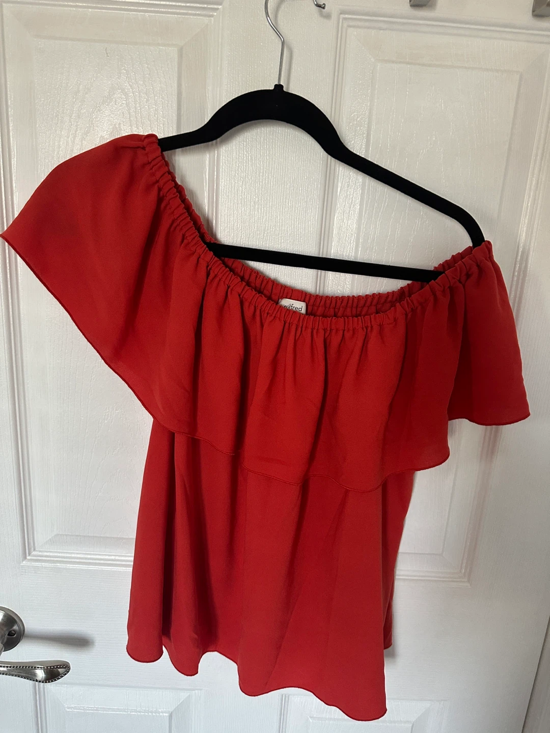 Wilfred blood orange color Off-the-Shoulder Ruffle Top - Size M - photo 3