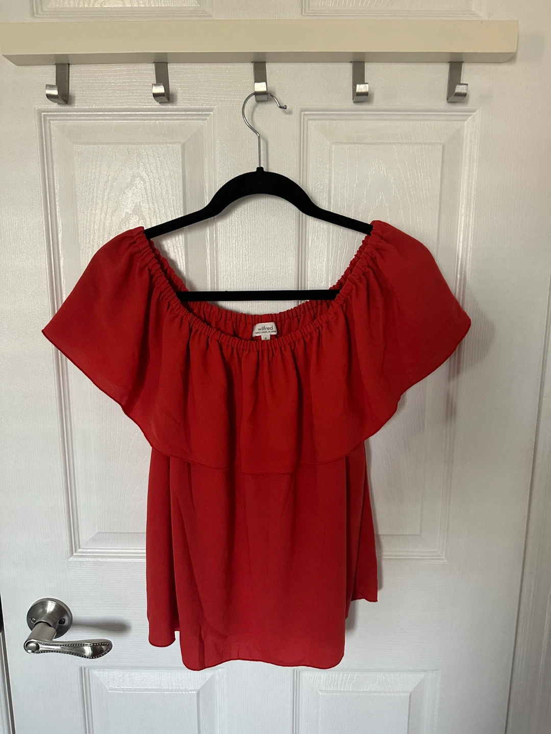 Wilfred blood orange color Off-the-Shoulder Ruffle Top - Size M