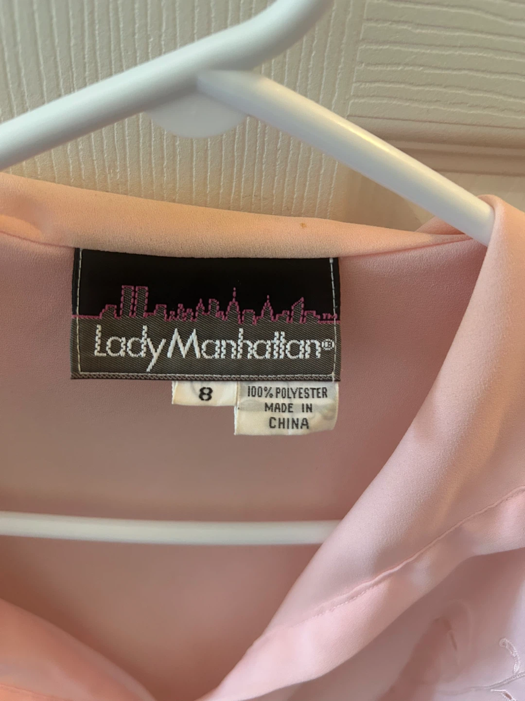Lady Manhattan Pink Embroidered Blouse Size 8 - photo 2
