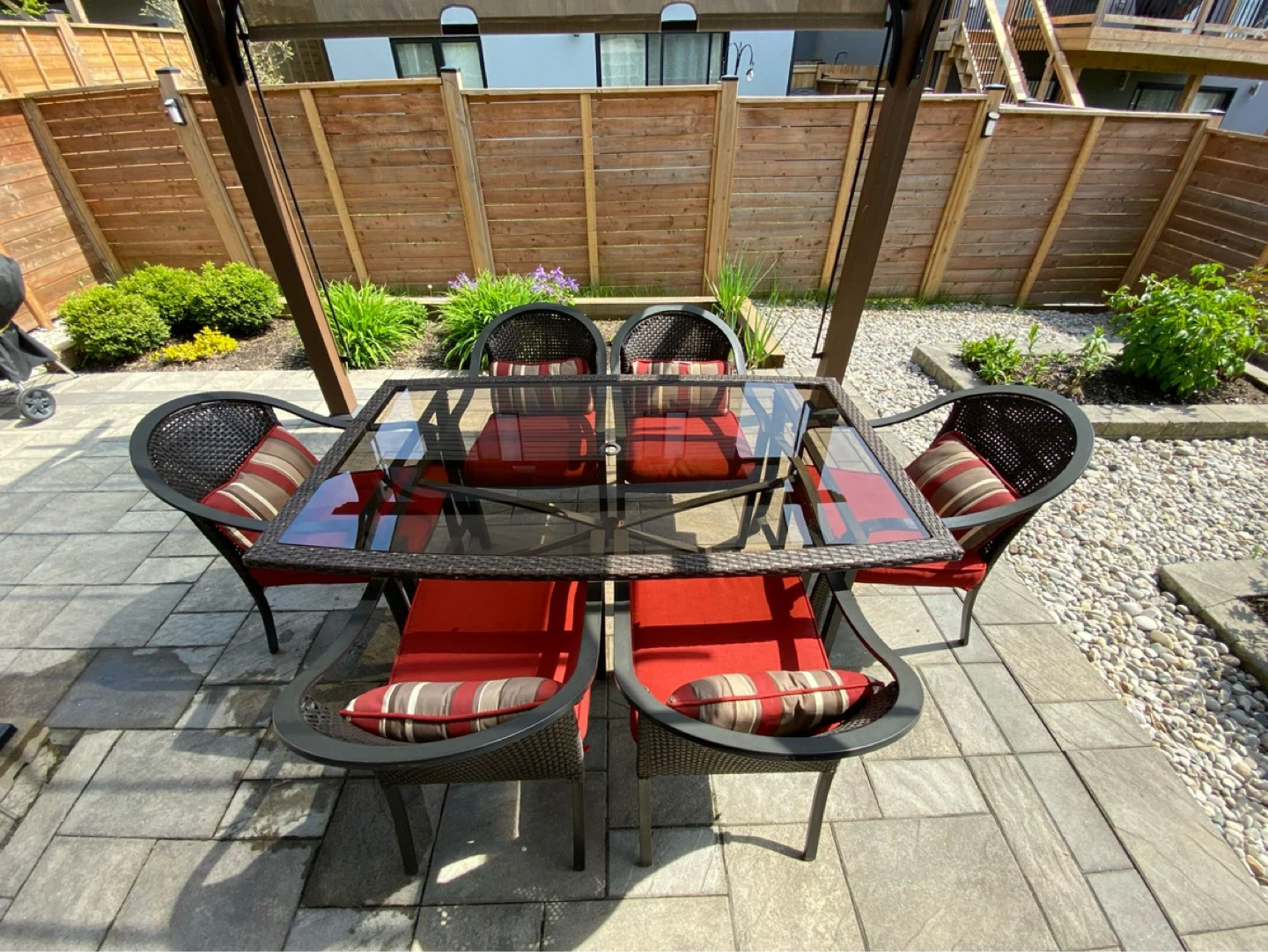 Patio Dining Set with Glass Table and 6 Chairs - photo 3