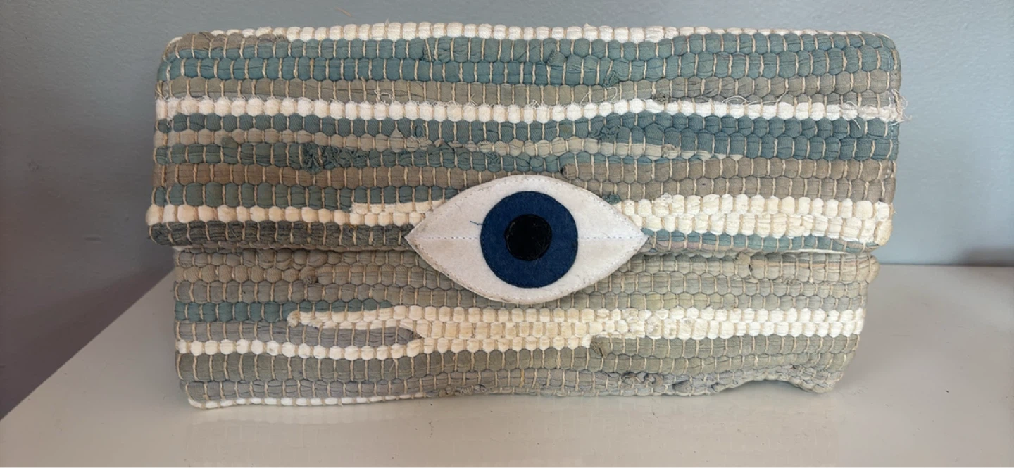 Woven Clutch Bag with Eye Detail