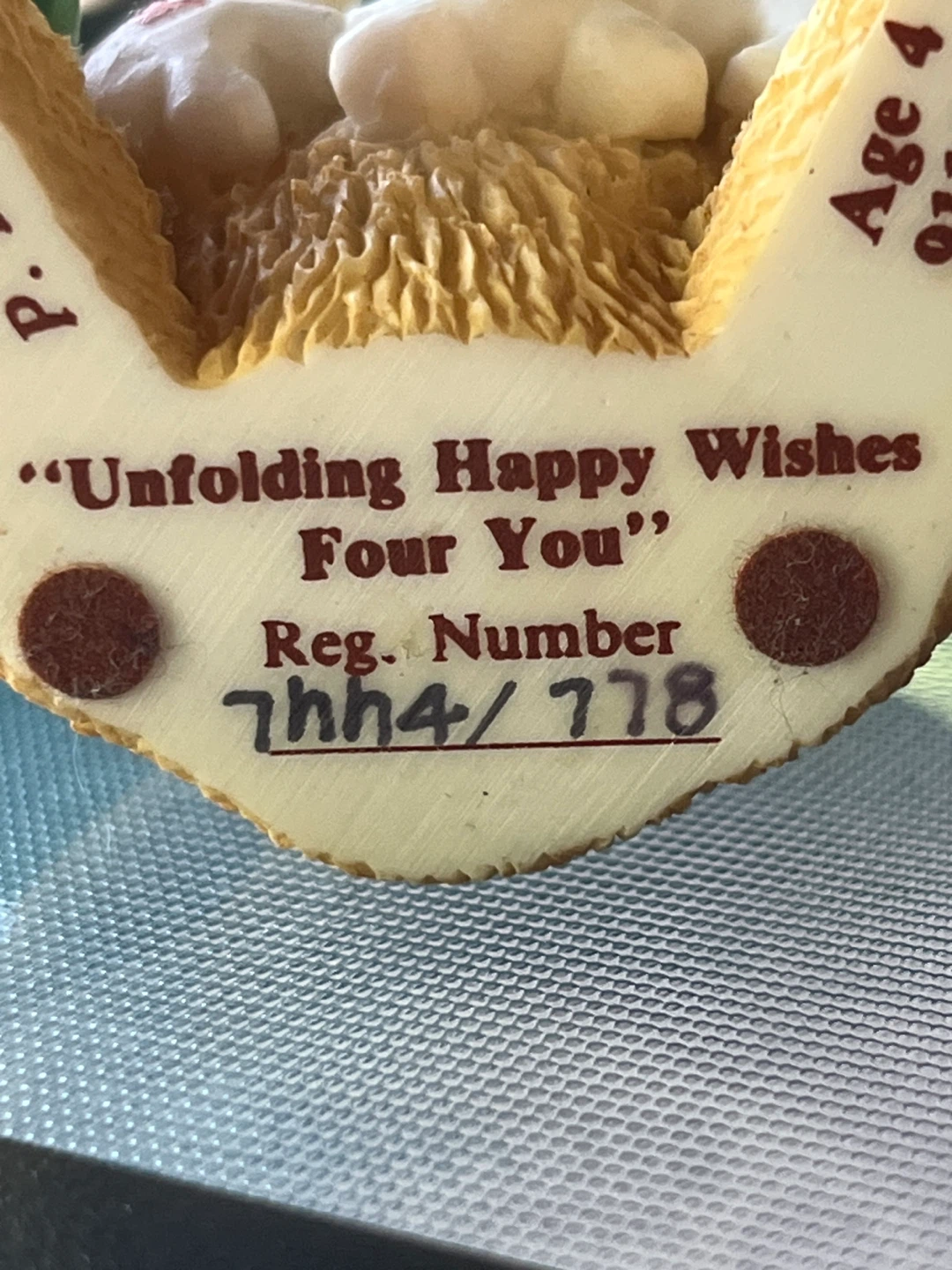 Cherished Teddies "Unfolding Happy Wishes Four You" Figurine - photo 3