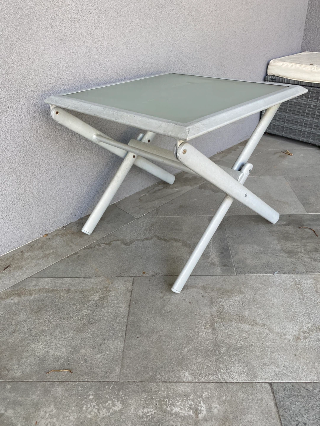 Patio side table  with Frosted Glass Top - photo 2