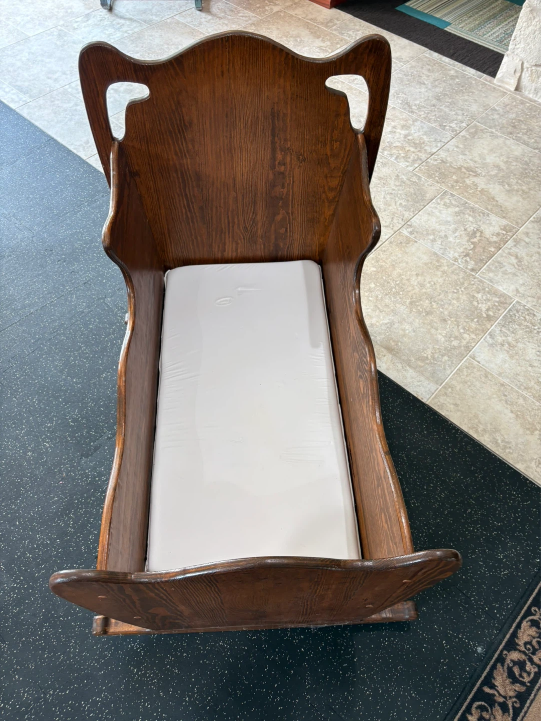 Vintage Wooden Rocking Cradle - photo 3