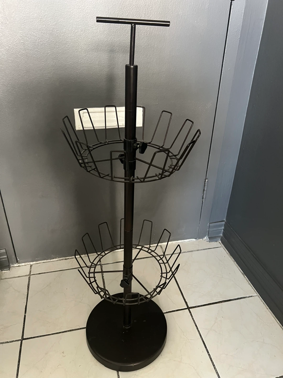2 - Tier Rotating Shoe Rack Stand - Metal