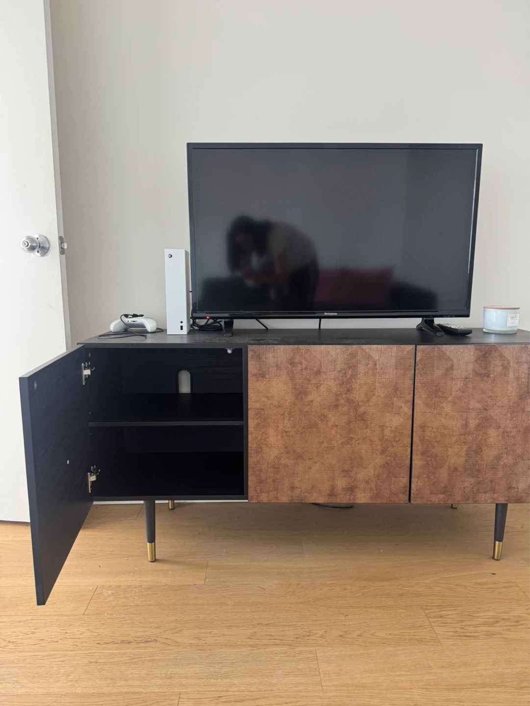 TV Stand with Cabinets and Shelves - photo 2