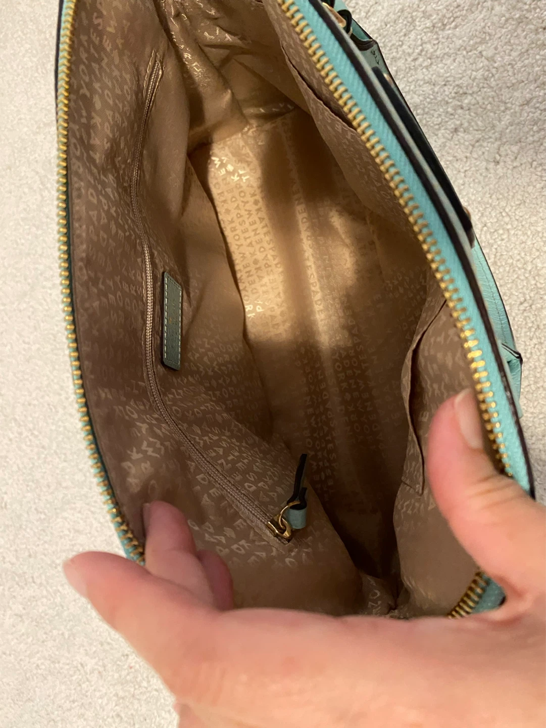 Kate Spade Teal Leather Dome Satchel Handbag - photo 2